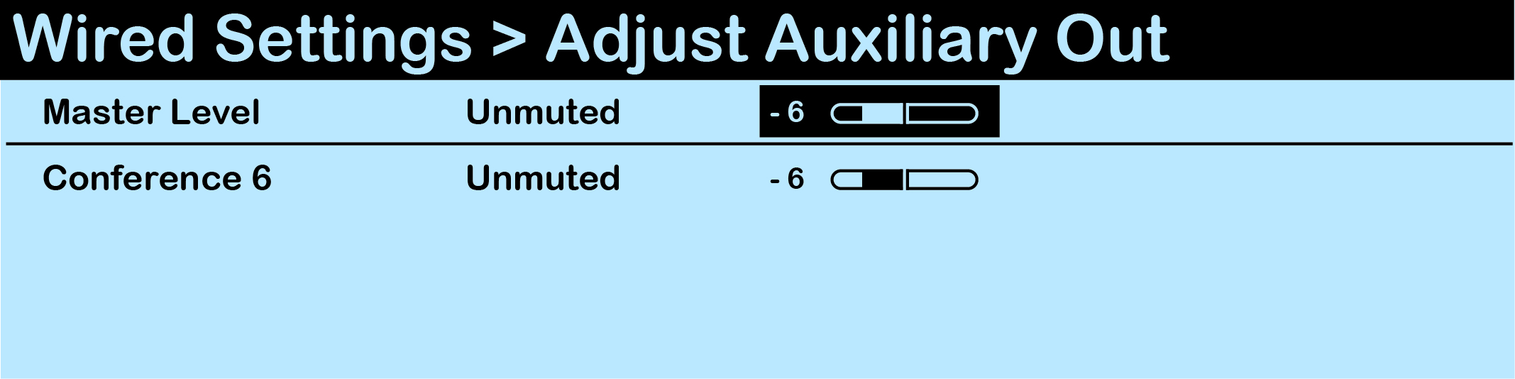 CU LCD Aux Out screen